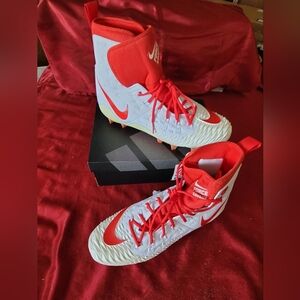 Size 15 Nike Force Savage Elite TD PROMO White/Red Football Cleats 918345-162N